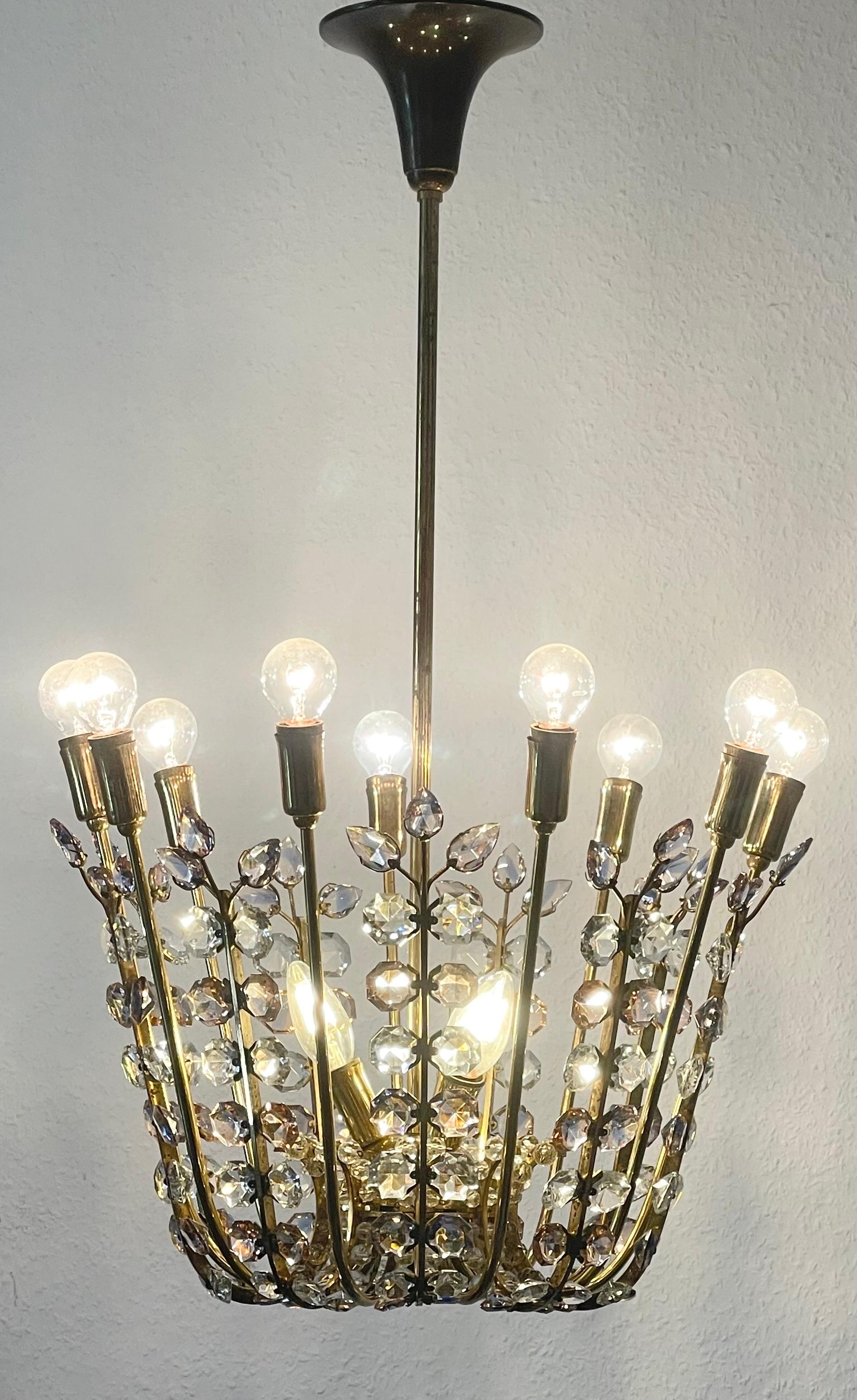Raro lampadario Veinnese in ametista di Oswald Haerdtl per Bakalowits, anni '50 in vendita 10
