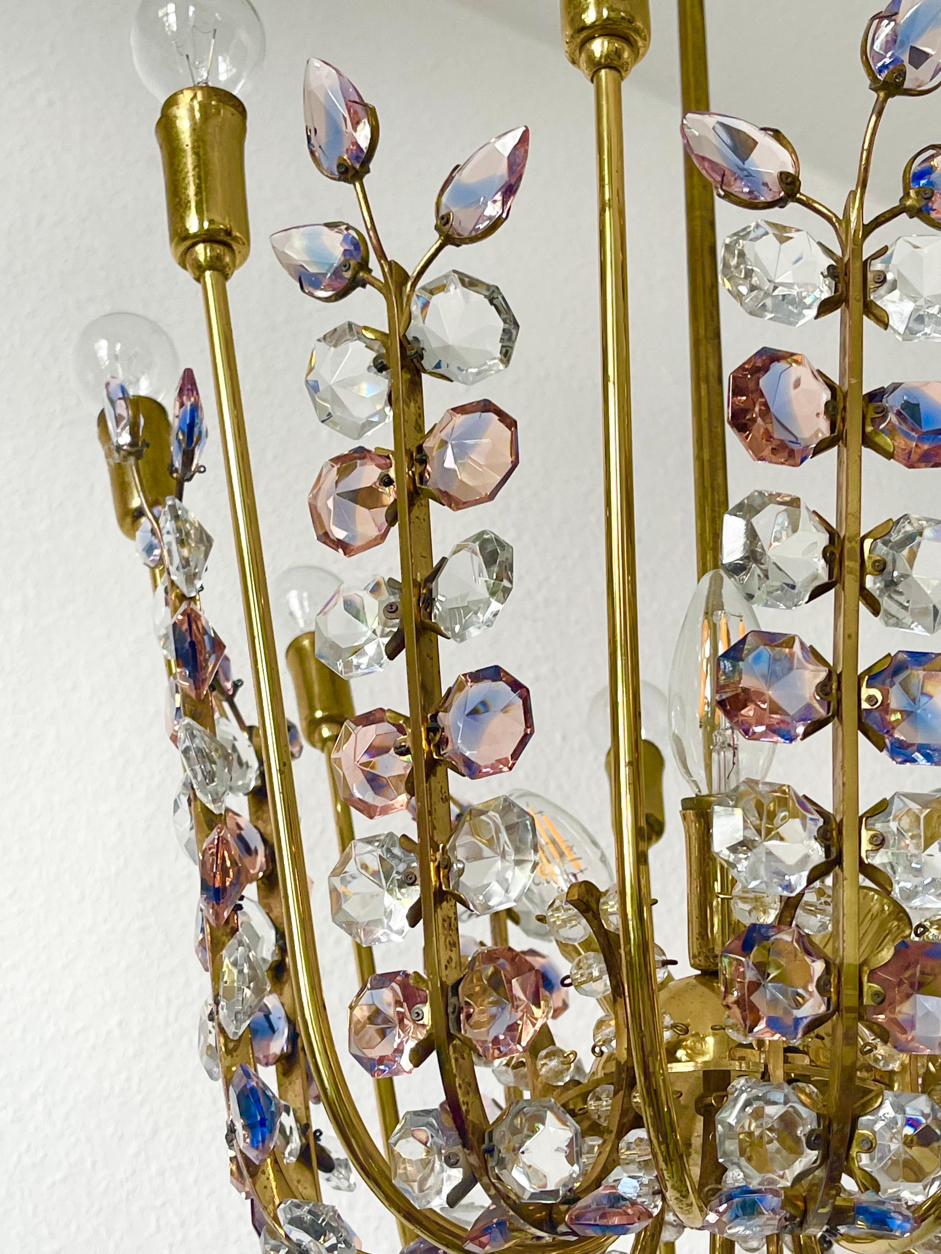 Raro lampadario Veinnese in ametista di Oswald Haerdtl per Bakalowits, anni '50 In condizioni buone in vendita a Wiesbaden, Hessen