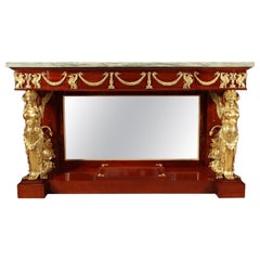 Rare Empire Style Console Attributed to Krieger, France, Circa 1860