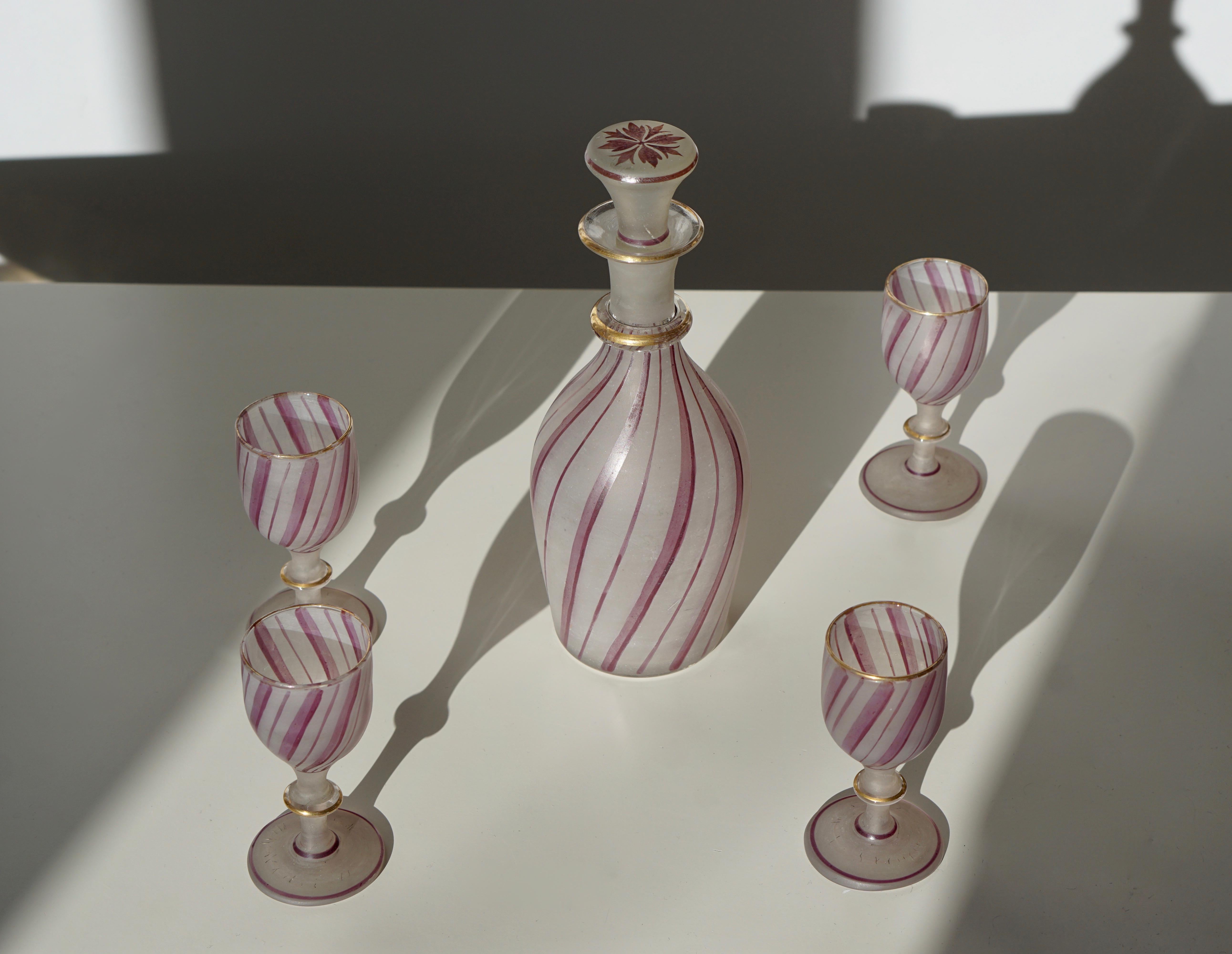 Rare Venetian Glass Liquor Set for Venini, 19th Century For Sale 5
