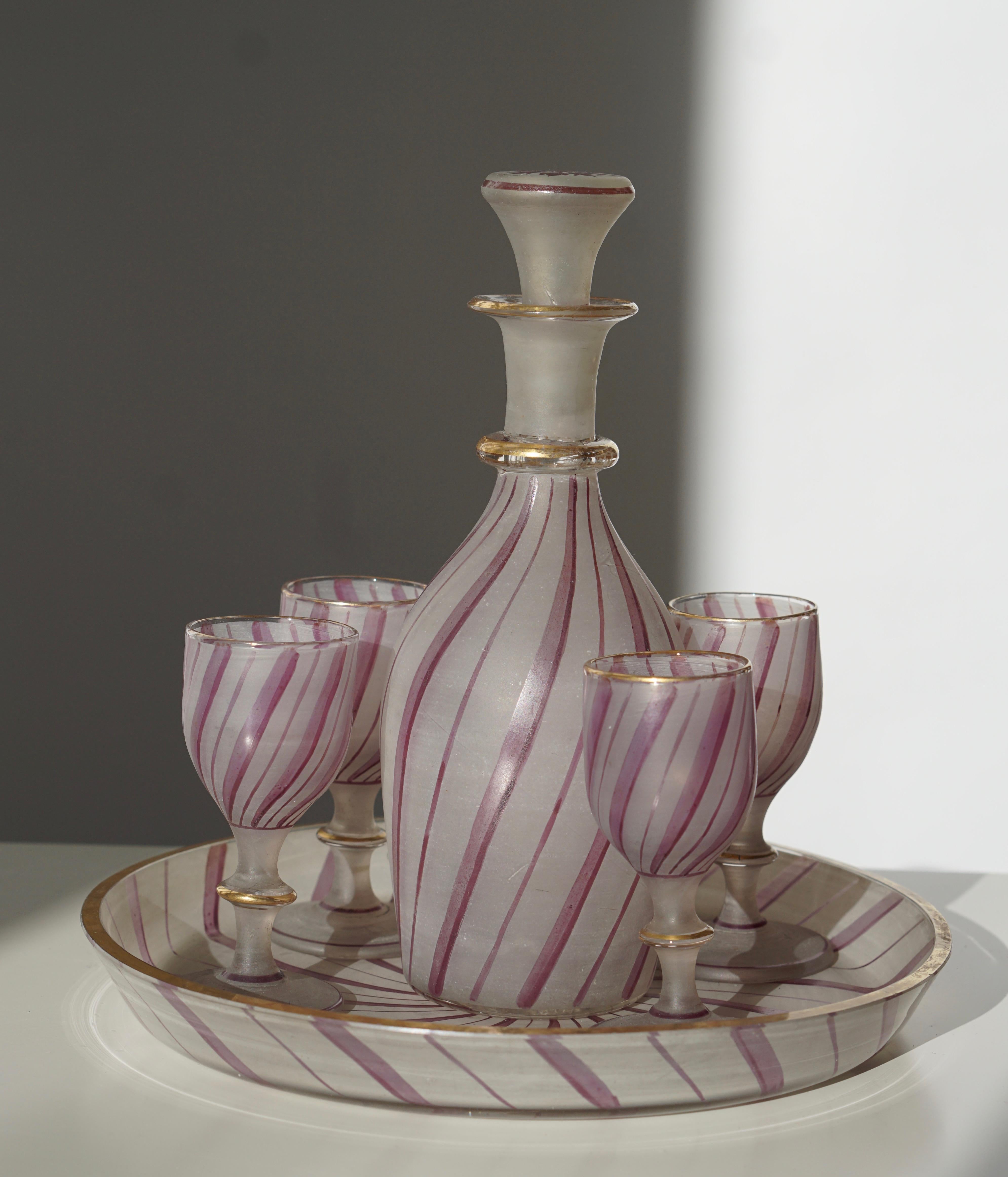 Seltenes venezianisches Glas-Likörset für Venini, 19. Jahrhundert im Angebot 3