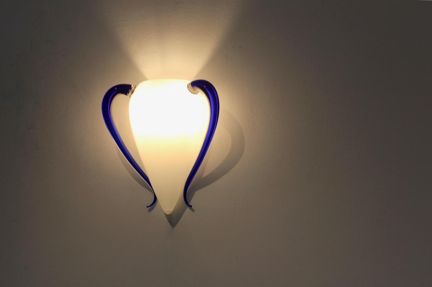 Rare ‘Venexiana’ Hand-Blown Murano Glass Wall Sconce by Barovier & Toso, Stock o For Sale 4