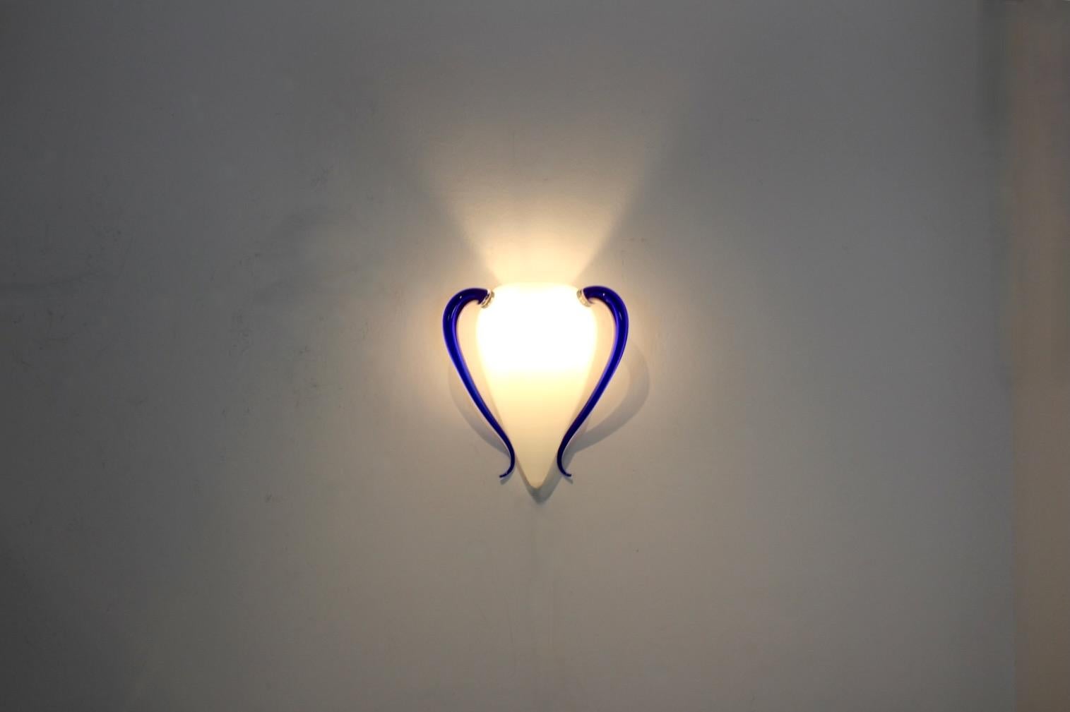 Rare ‘Venexiana’ Hand-Blown Murano Glass Wall Sconce by Barovier & Toso, Stock o For Sale 6