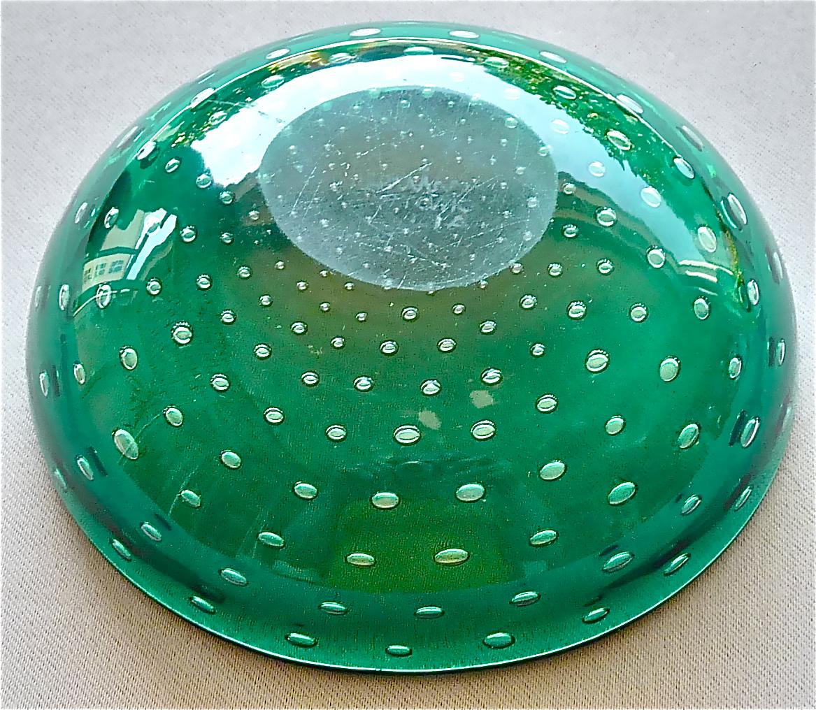 Rare Venini Carlo Scarpa 2 Glass Vases 1 Bowl A Bolle Tourmaline Green Gold 1936 1