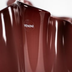 Raro VENINI Fazzoletto bicolor Uva/Violeta Cristal de Murano Firmado 2013 made in Italy