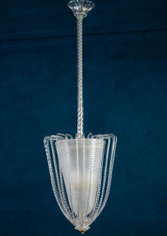 Seltene Venini-Laternen oder Hängelampen aus Muranoglas, 1940er Jahre