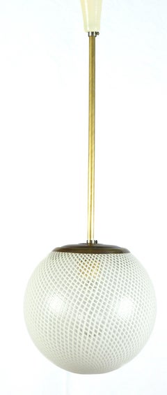 Seltener Venini Reticello-Anhänger von Carlo Scarpa, 1940