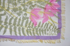 Bufanda de gasa de seda con flecos "Florales de Pascua" de Rare Vera Delicate