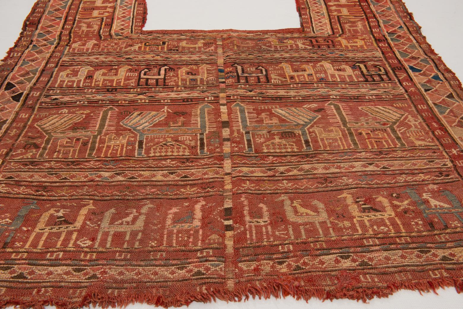 19th Century Rare VERNEH Old Saddle Rug for Collection For Sale