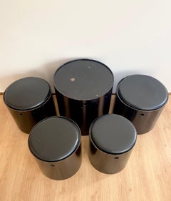Rare Verner Panton Multifunctional Black Party Set, 1965