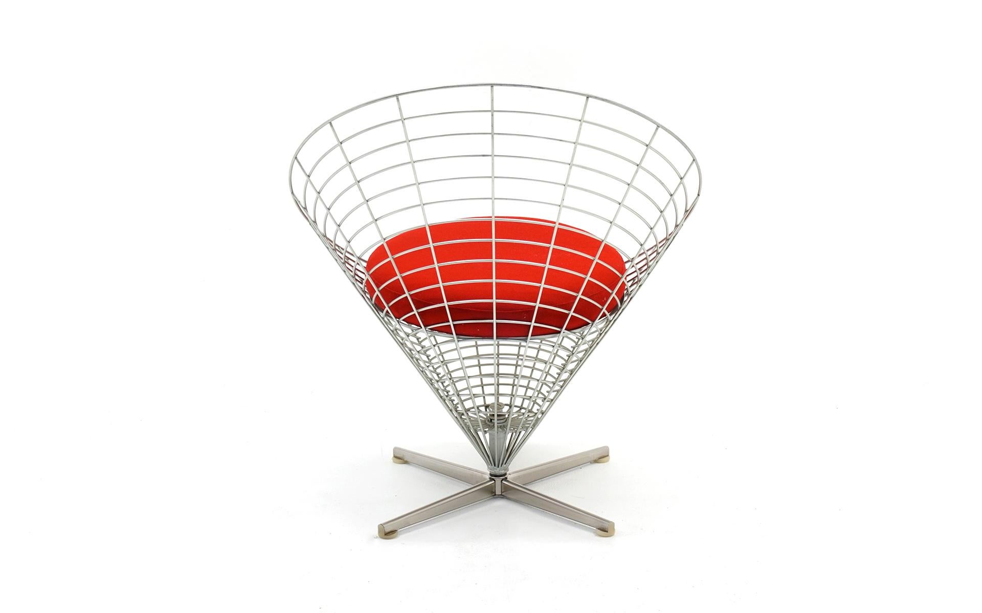 Mid-Century Modern Rare chaise conique en fil métallique Verner Panton, modèle K2, première année de production, 1959 en vente