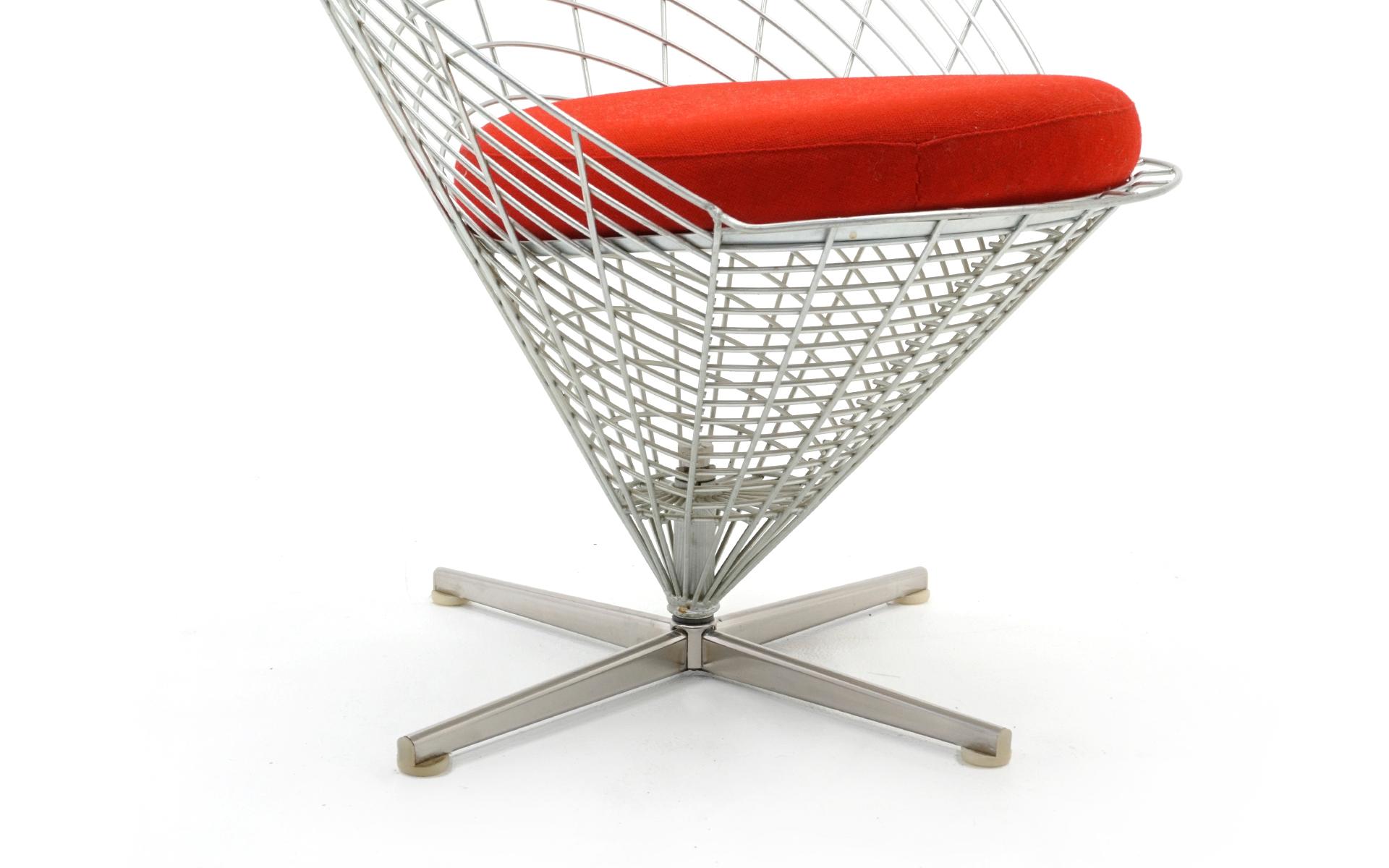 Danish Rare Verner Panton Wire Cone Chair, Model K2, First Year Production, 1959 For Sale