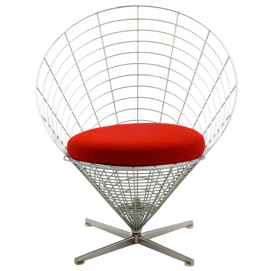 Rare Verner Panton Wire Cone Chair, Model K2, First Year Production, 1959