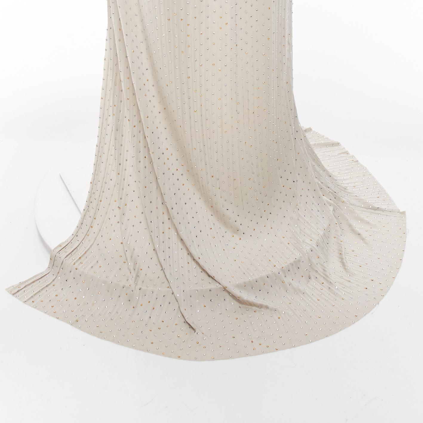 rare VERSACE 2011 Runway crystal embellished studded harness evening gown IT38 For Sale 3