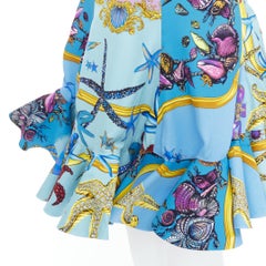 rare VERSACE 2021 Runway Tresor de la Mer starfish flounce flutter skirt IT40 S