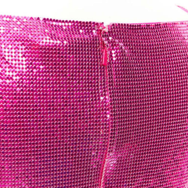 rare VERSACE 2022 Runway metal mesh chainmail Medusa safety pin mini dress IT38 For Sale 3