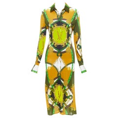 rare VERSACE Barocco Rodeo Virtus Medusa starburst viscose midi dress IT42 M