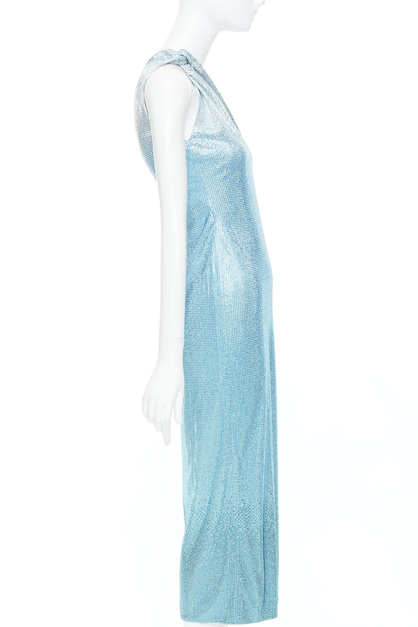 rare VERSACE Dua Lipa 2023 La Vacanza Runway crystal encrusted dress IT38 XS In New Condition In Hong Kong, NT