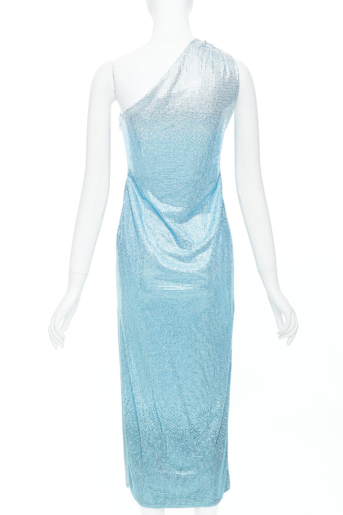 Women's rare VERSACE Dua Lipa 2023 La Vacanza Runway crystal encrusted dress IT38 XS