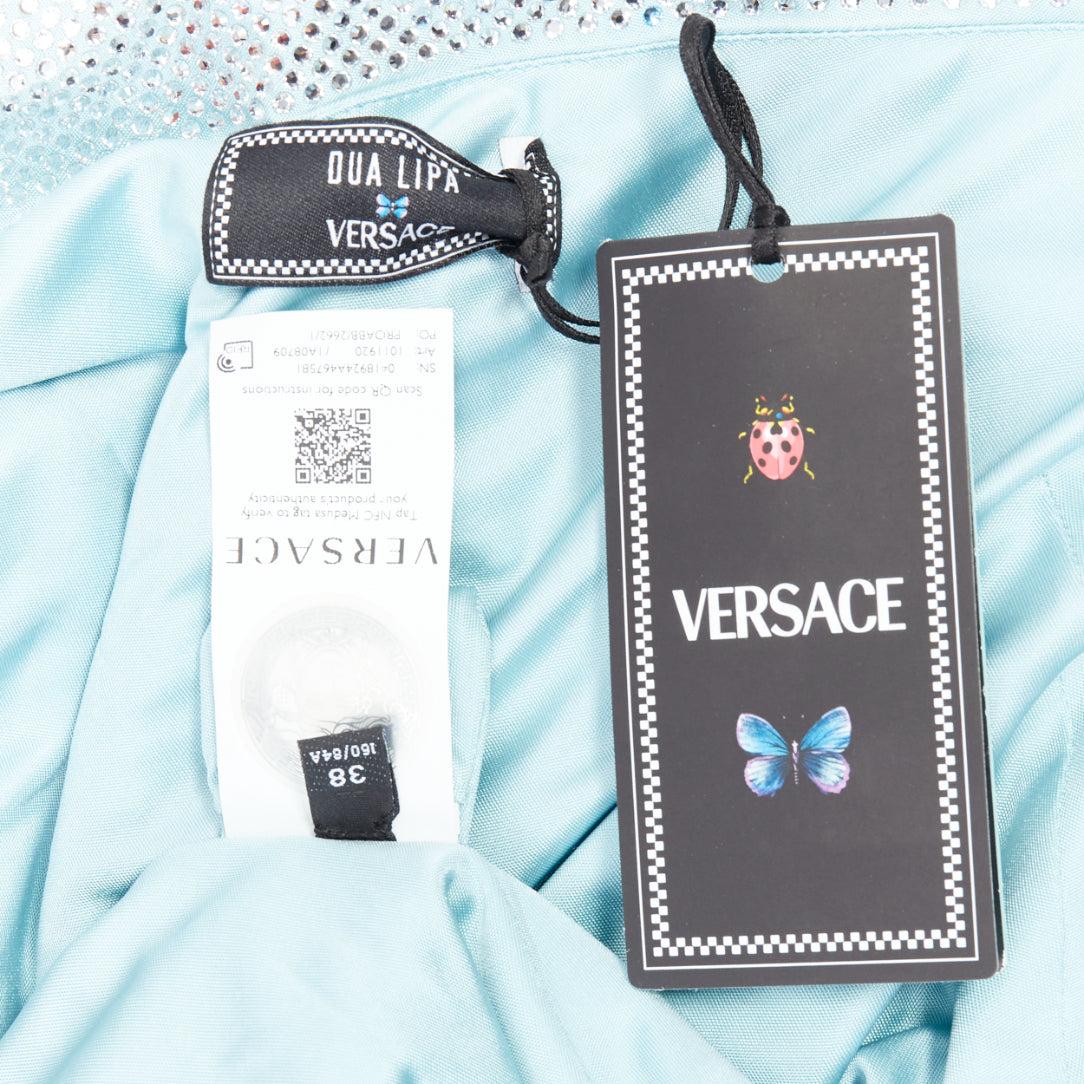 rare VERSACE Dua Lipa 2023 La Vacanza Runway crystal encrusted dress IT38 XS 3