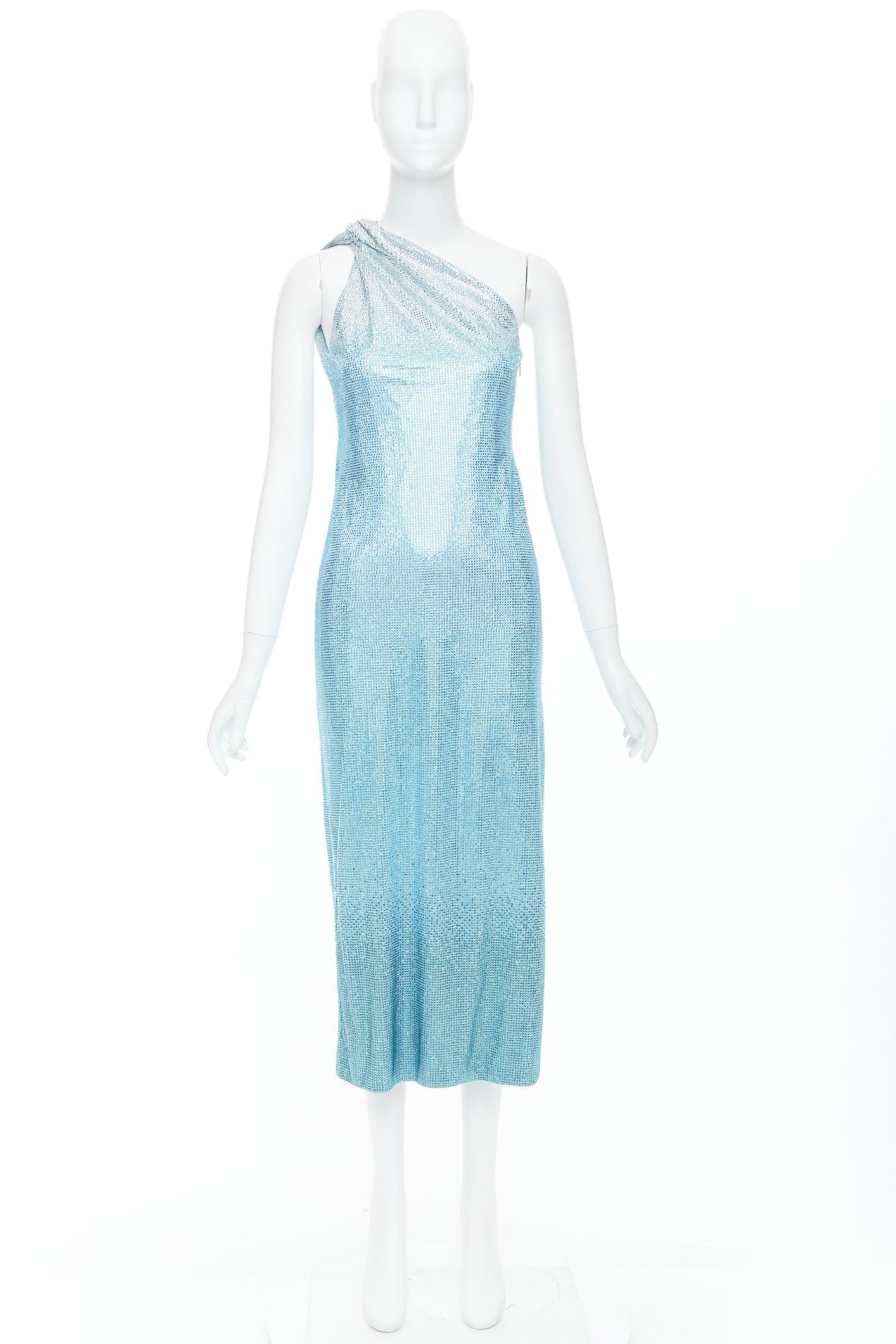 rare VERSACE Dua Lipa 2023 La Vacanza Runway crystal encrusted dress IT38 XS 4