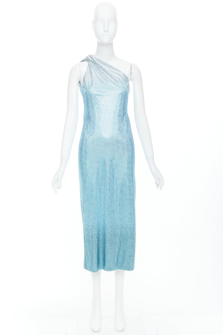 raro VERSACE Dua Lipa 2023 La Vacanza Vestido de pasarela con  incrustaciones de cristal IT38 XS