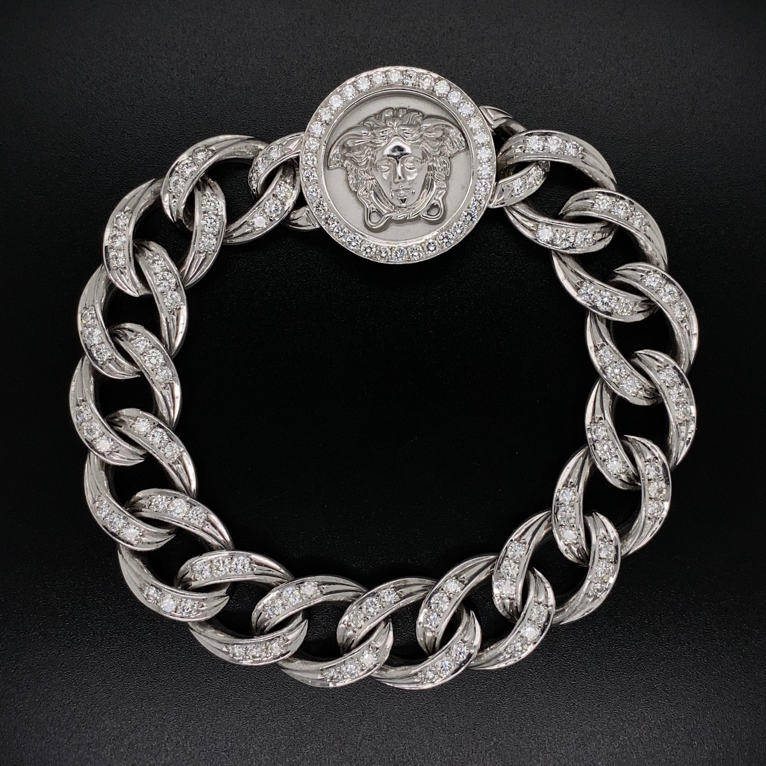 versace white gold bracelet