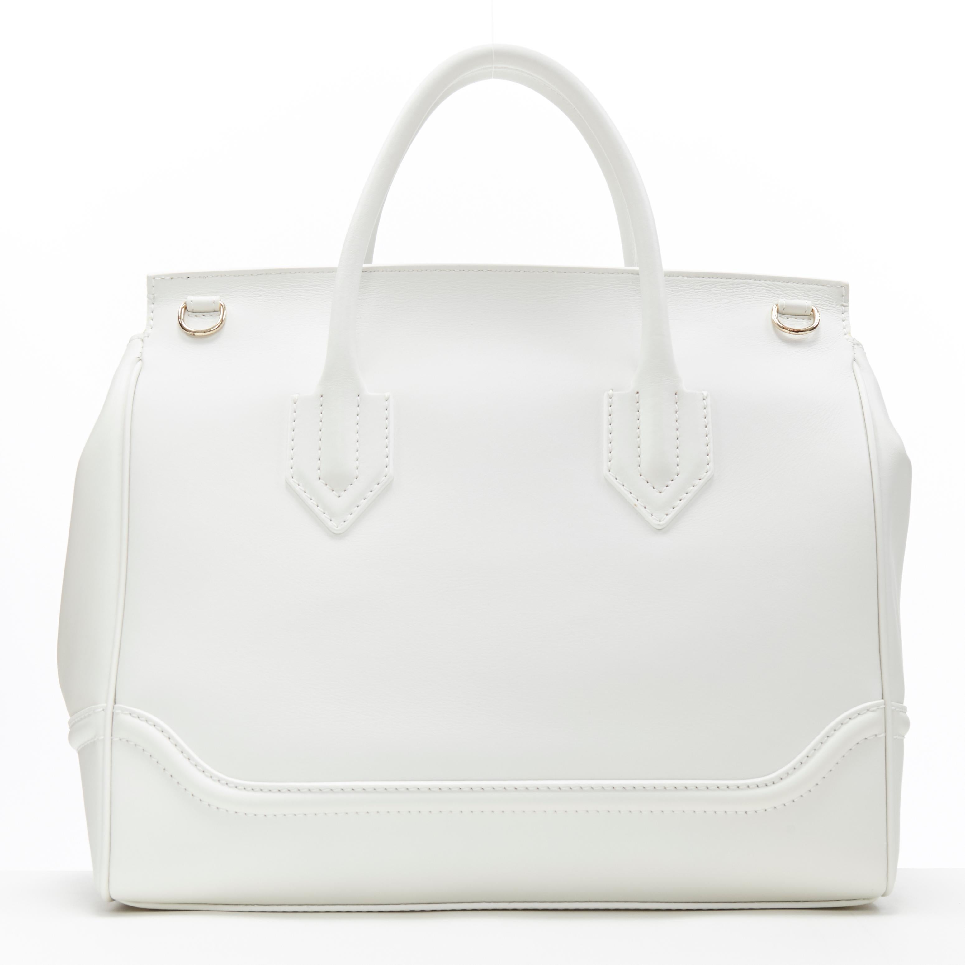 rare VERSACE new Palazzo Empire Large white calf leather Medusa satchel bag In New Condition In Hong Kong, NT