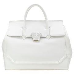 rare VERSACE new Palazzo Empire Large white calf leather Medusa satchel bag