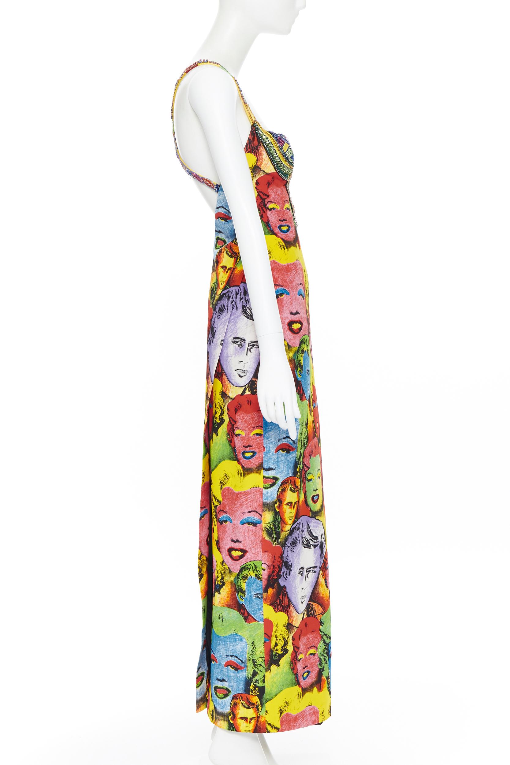 raro VERSACE SS18 Tribute Runway Warhol Pop Art SS1991 abito Monroe in cristallo IT38 In condizioni ottime a Hong Kong, NT