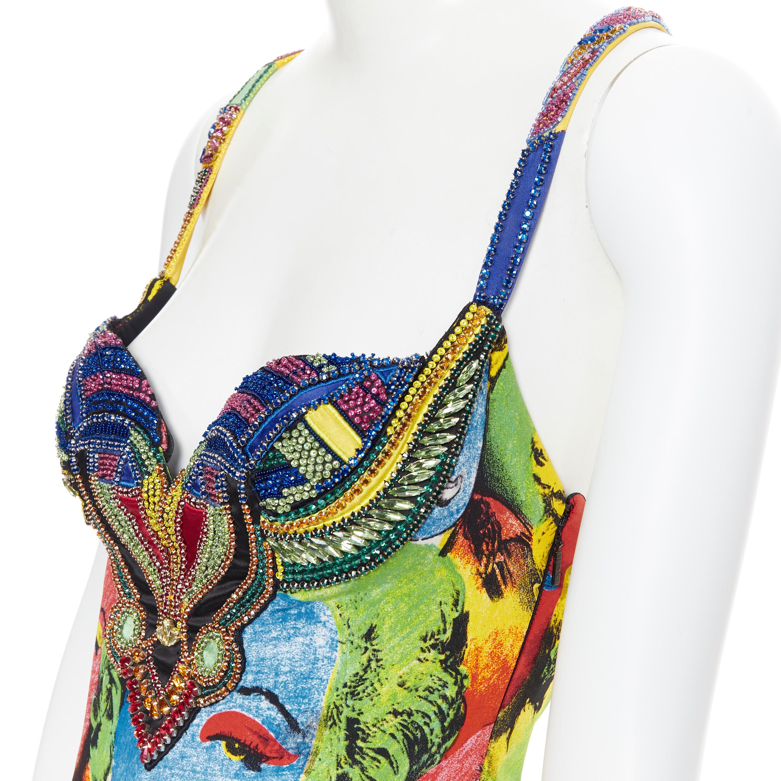raro VERSACE SS18 Tribute Runway Warhol Pop Art SS1991 abito Monroe in cristallo IT38 2
