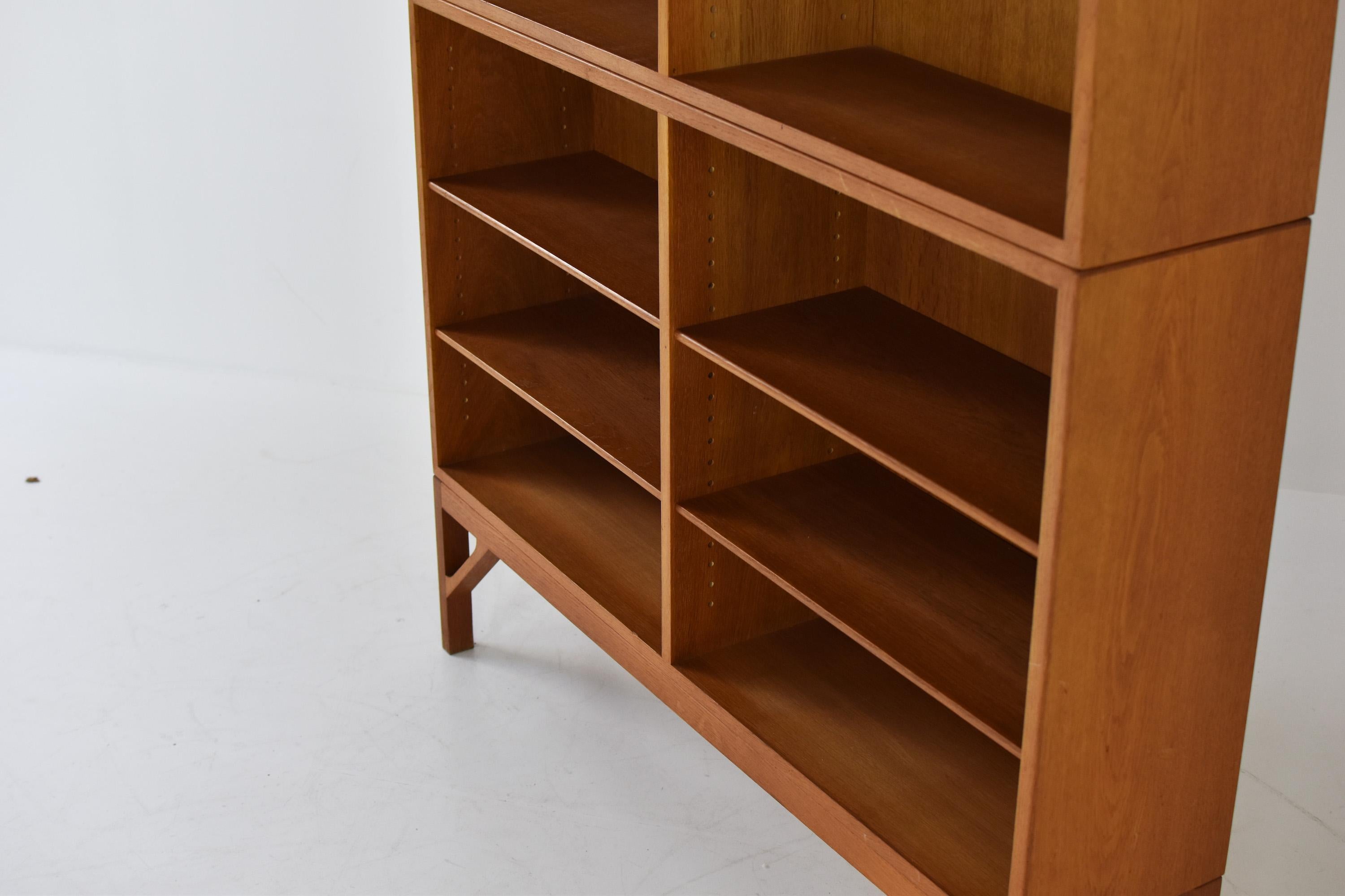 Oak Rare Version of This Bookshelf by Borge Mogensen for FDB Møbler, Denmark, 1960s