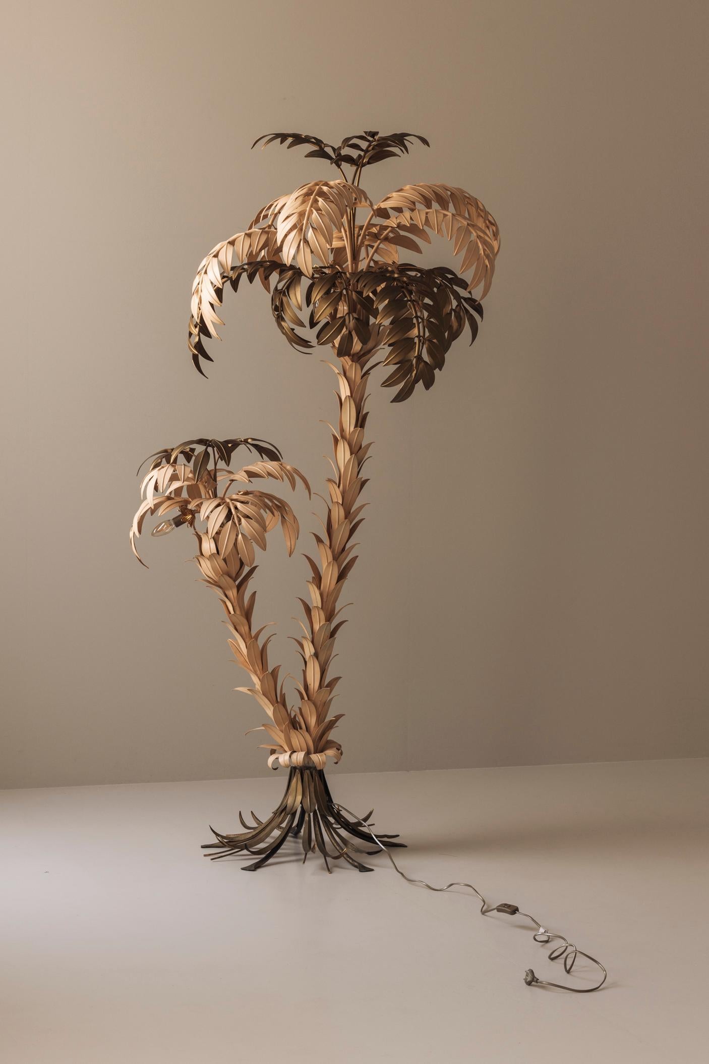 Rare version of this iconic Hans Kögl palm tree floor lamp, Germany 1970s For Sale 11