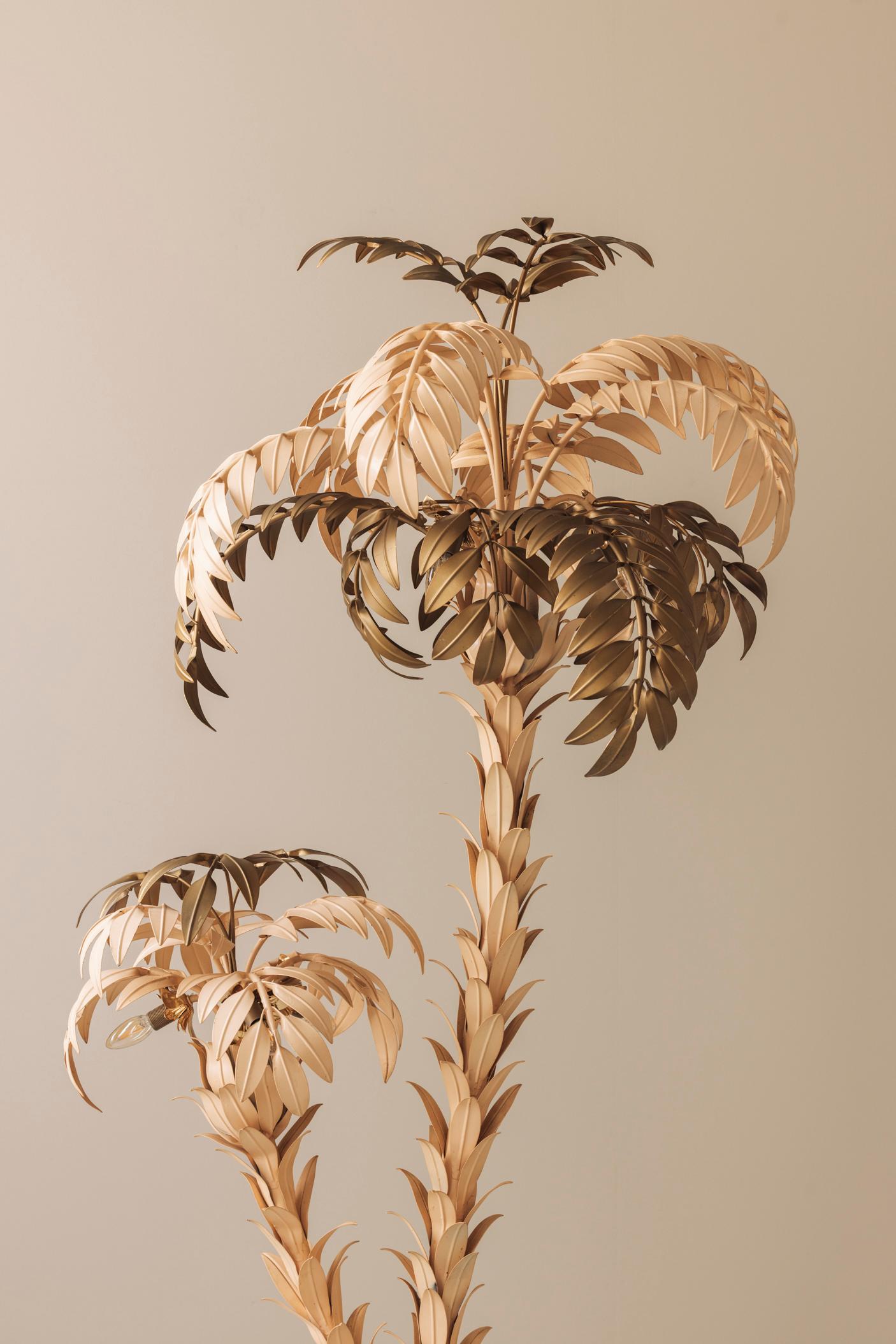 Rare version of this iconic Hans Kögl palm tree floor lamp, Germany 1970s In Good Condition For Sale In Antwerp, BE