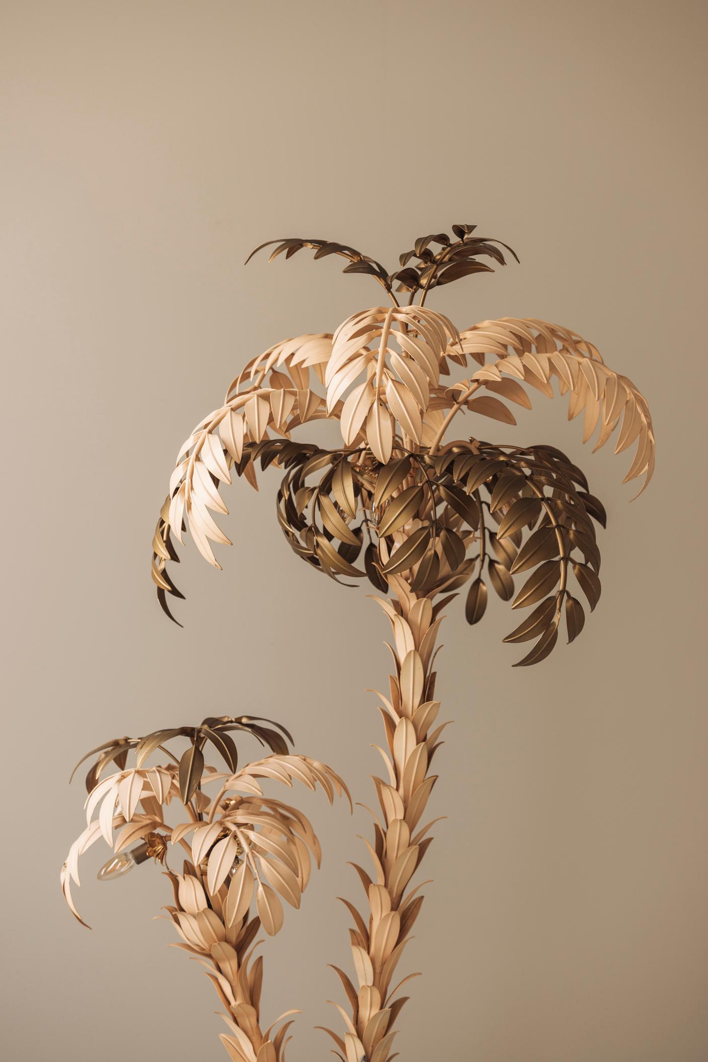 Rare version of this iconic Hans Kögl palm tree floor lamp, Germany 1970s For Sale 1