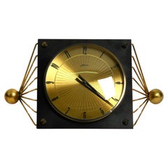 Rare, very beautiful, large Mid Century Atlanta table clock made of brass