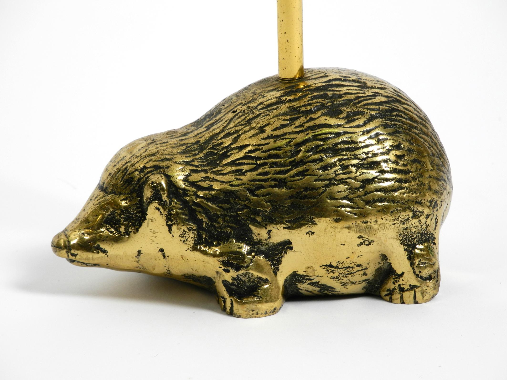 Rare, Very Heavy 1960s Doorstop Made of Solid Brass in the Shape of a Hedgehog 4