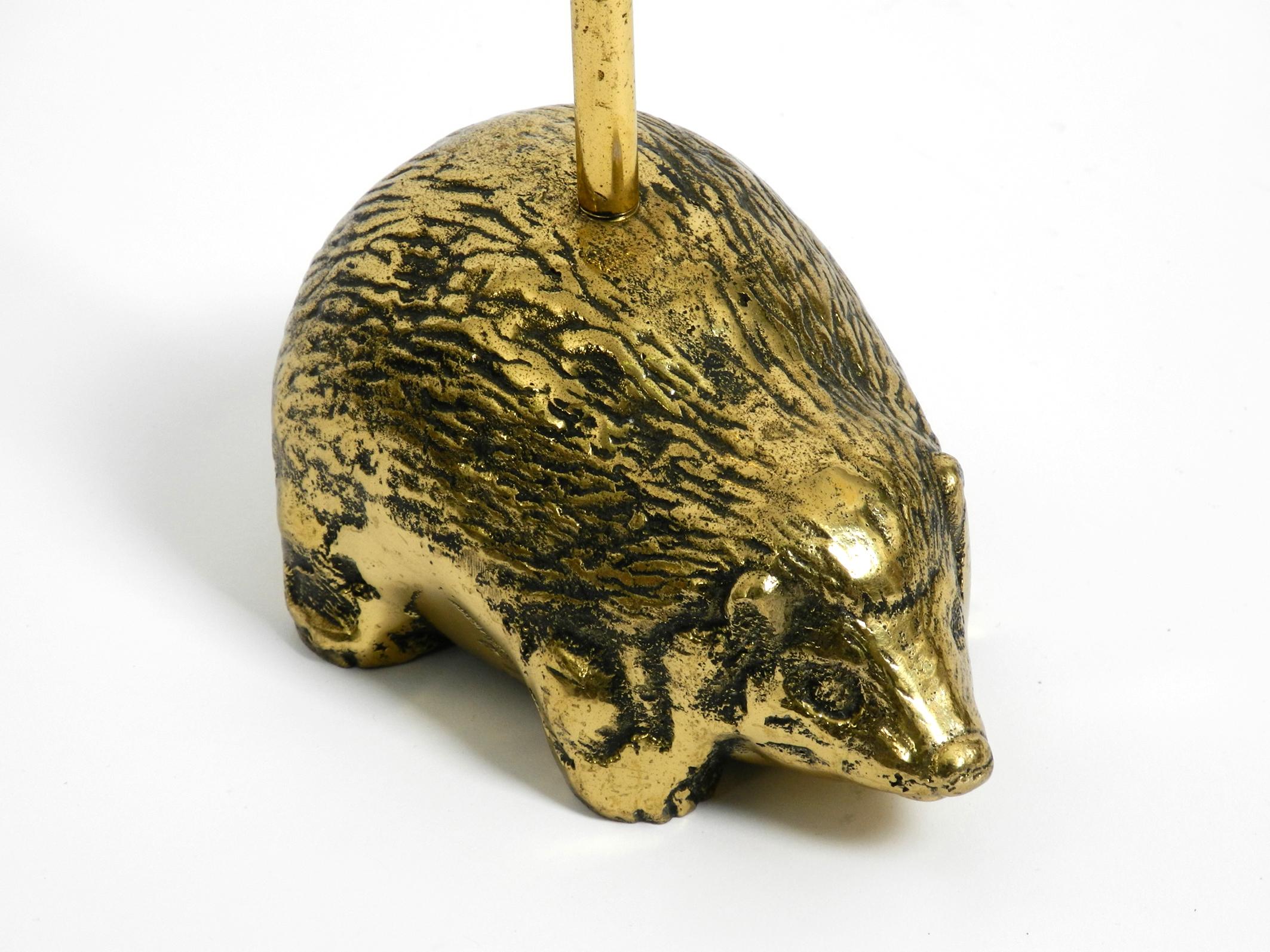 Rare, Very Heavy 1960s Doorstop Made of Solid Brass in the Shape of a Hedgehog 5
