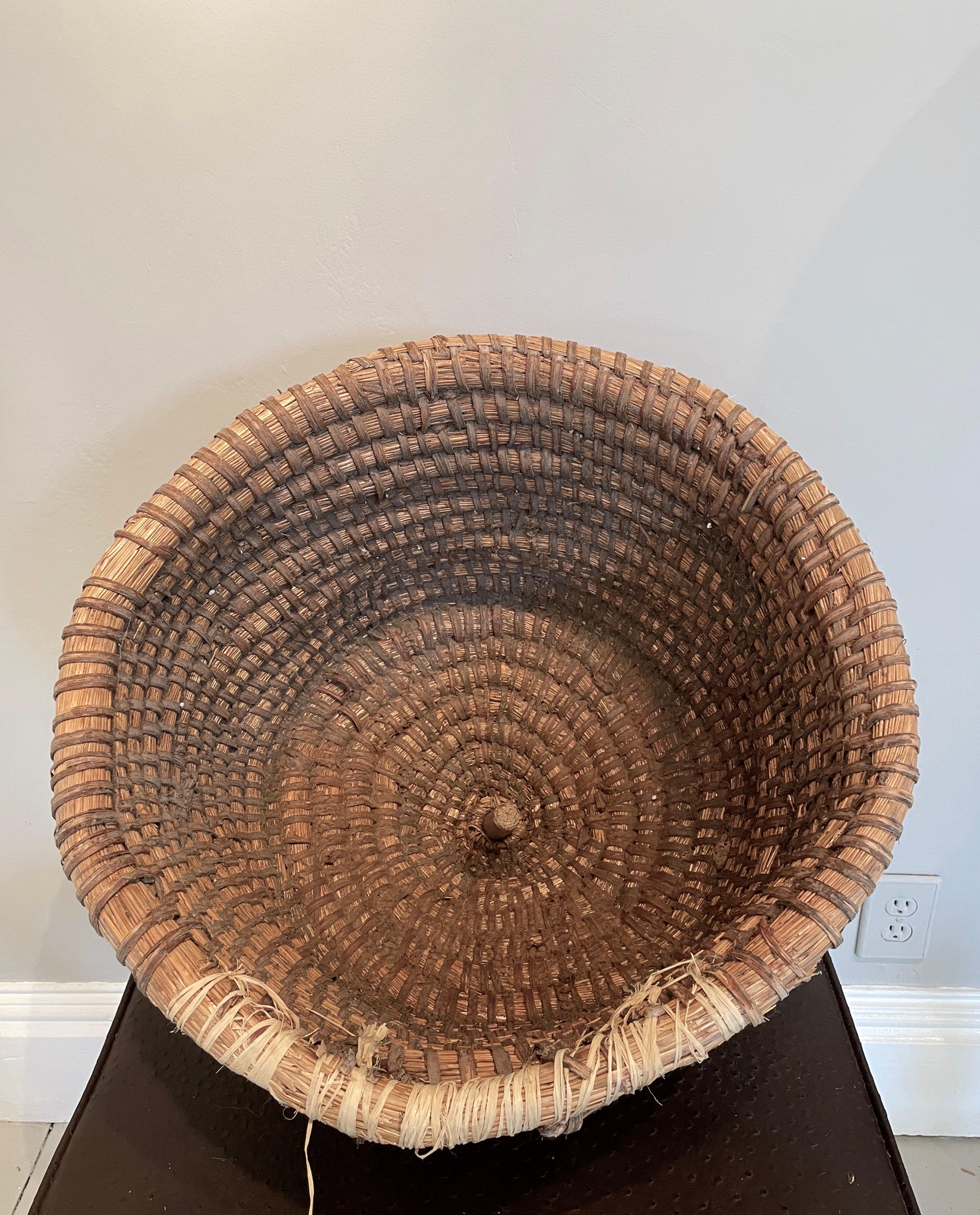 Rare, Very Large 19th C French Handled Bee Skep 3