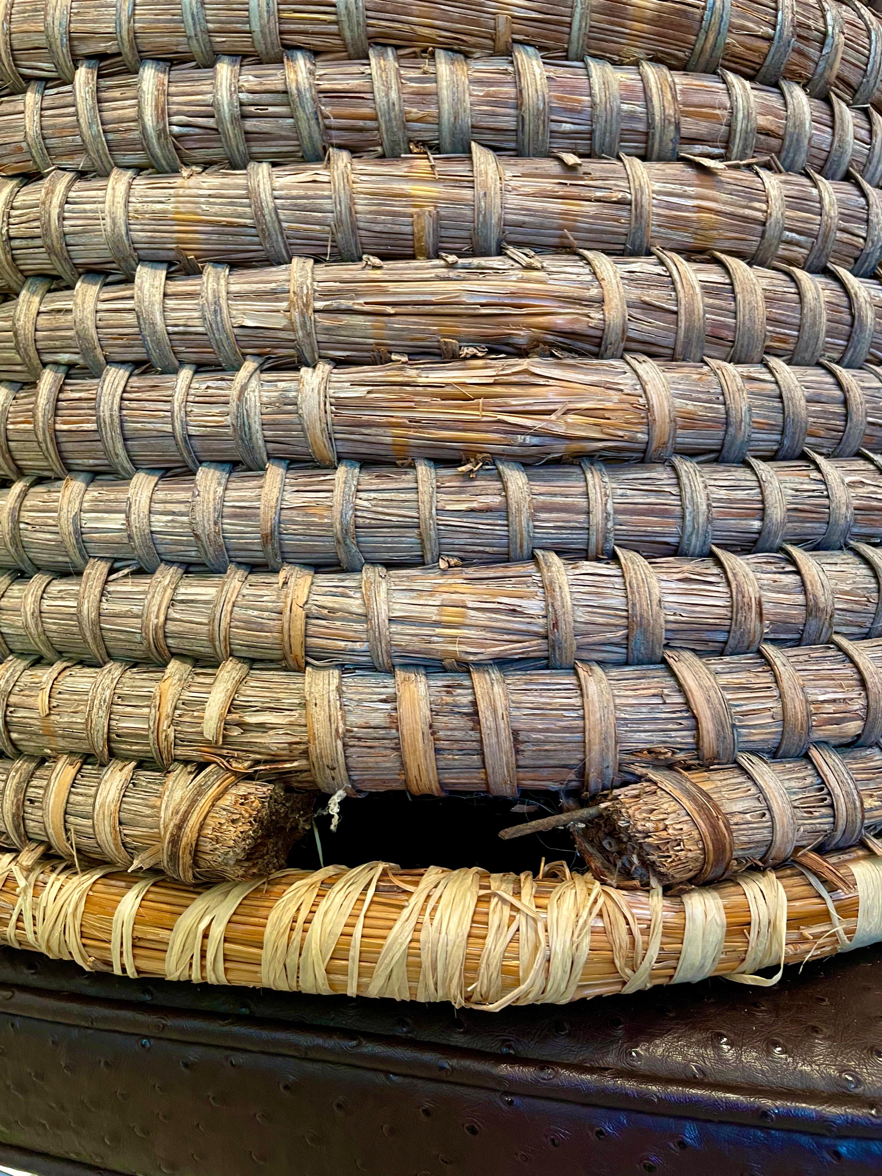 Rare, Very Large 19th C French Handled Bee Skep 5