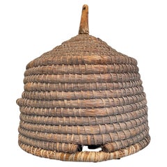 Used Rare, Very Large 19th C French Handled Bee Skep