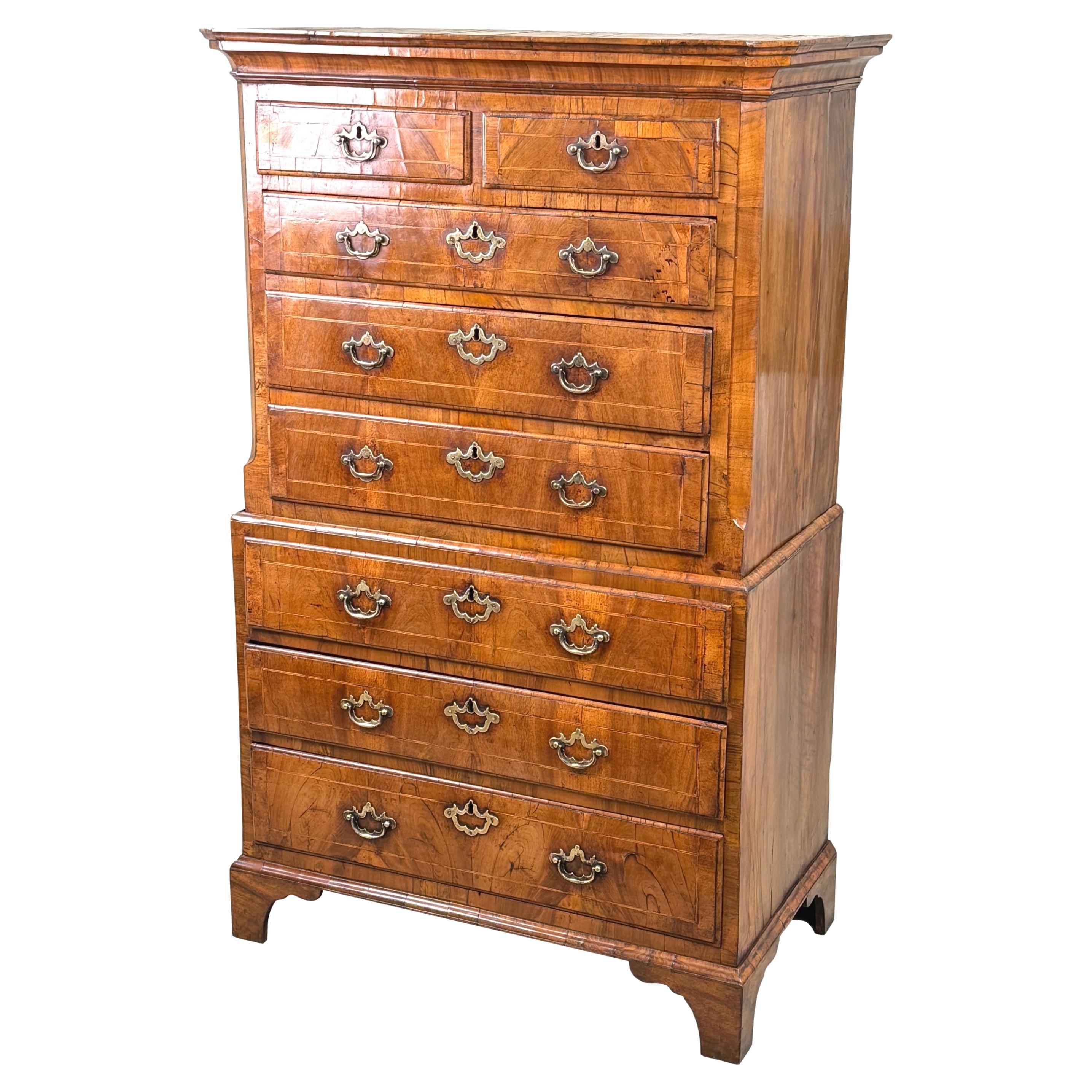 Rare Very Small Georgian Walnut Tallboy For Sale