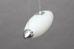 Rare Vetri Murano Opal Glass Hanging Lamp, 1980