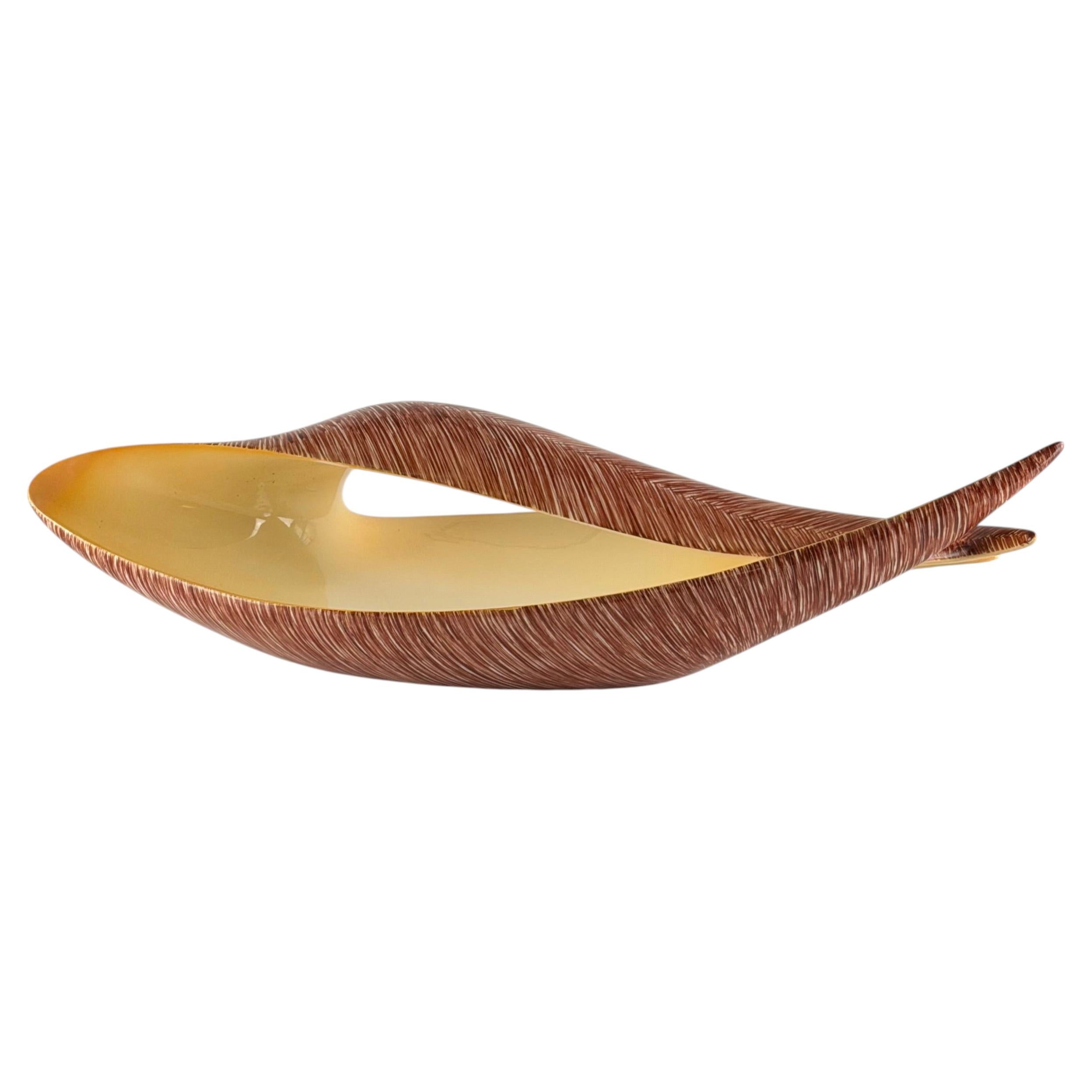 Rare Vibi Torino Biomorphic Glazed Ceramic Centerpiece, 1950s For Sale
