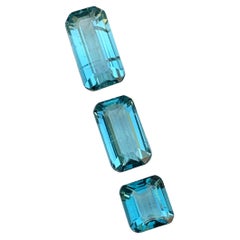 Rare Vibrant Blue Natural Tourmaline Gemstones, 2.40 Ct Emerald Cut for Jewelry 