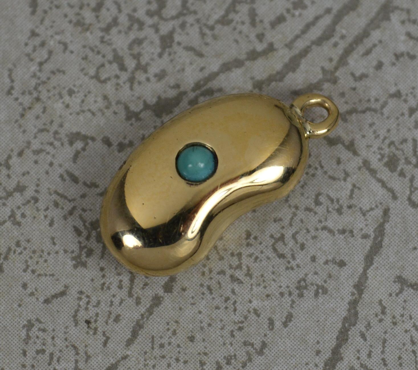 vintage gold bean charm