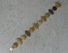 Rare Victorian 9 Carat Rose Gold and Lava Cameo Pompei Bracelet