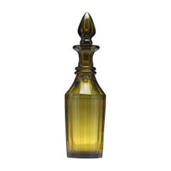Antique Rare Victorian Amber Glass Decanter, circa 1840