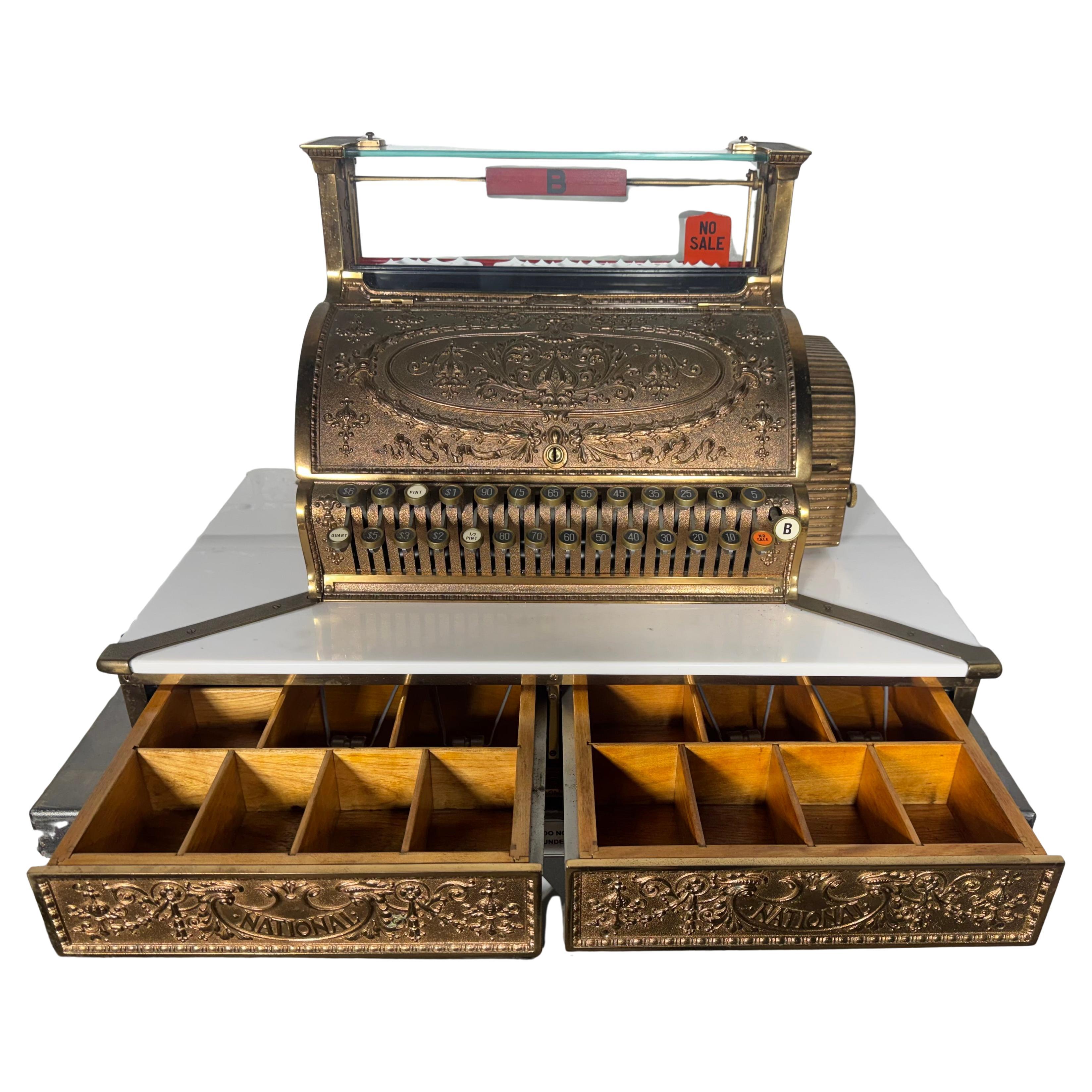 Rare Victorian Antique Bronze Double Drawer Register, National