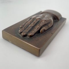 Rare Victorian Bronze Biomorphic Paperweight Addams Family Style Hand Sculpture